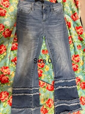Women’s Light Blue Distressed Flare Jeans - Size 0 two pairs